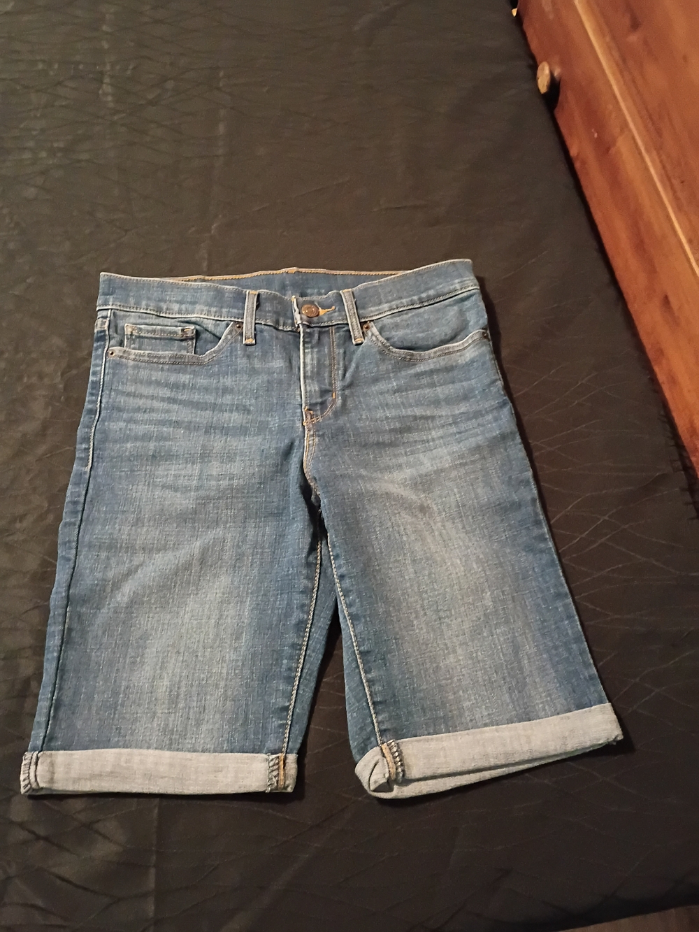 Levi's Mid Blue Rolled-Cuff Denim Bermuda Shorts
